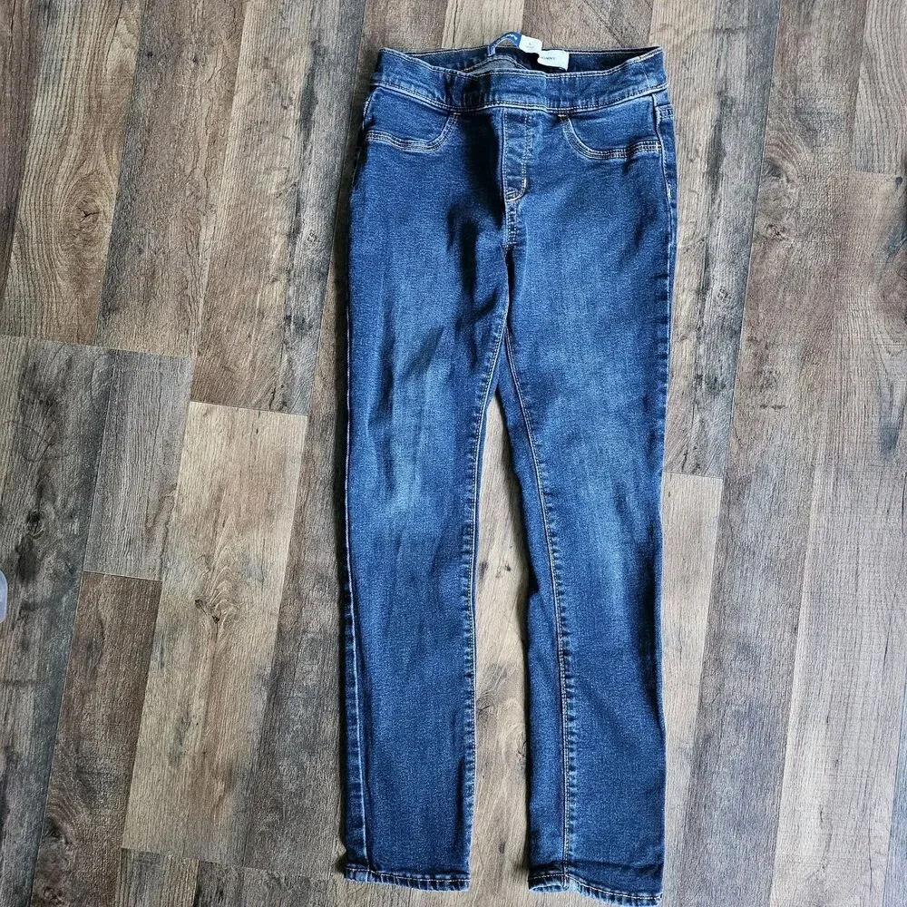 Old Navy Skinny Jeans Bundle Set 2 Pack Medium Dark Wash Kids L 10-12 - Picture 2 of 7